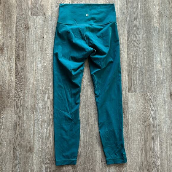 Lululemon Wunder Under High Rise 25" Leggings Size 6 Emerald Green Nulux Fabric - Picture 6 of 7